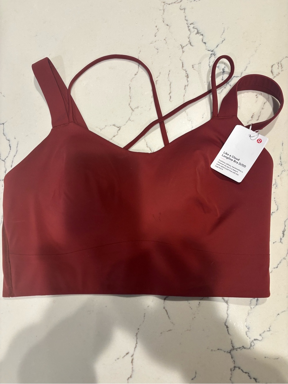 lululemon athletica Like a Cloud Longline Bra - cranberry charm Sz 6 D/DD NWT
